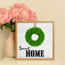 Rosfloa Sweet Home Iskandinav Tarz Gerçek Ahşap Çerçeveli Dresuar Mutfak Kahve Köşesi Dekor Tablo (25*25 Cm)