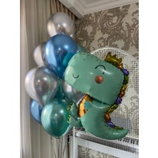 Kidspartim Dinozor Kral Taçlı Folyo Balon Seti