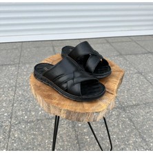 Taşpınar %100 Hakiki Deri Ortopedik Erkek Yazlık Rahat Terlik 40-45