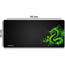 Sonic Touch Ultragrand Siyah Neon Yeşili Ejder Dragon Dikişsiz Xxl Gaming Oyuncu Masaüstü Klavye Mouse Pad 40X90CM