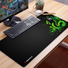 Sonic Touch Ultragrand Siyah Neon Yeşili Ejder Dragon Dikişsiz Xxl Gaming Oyuncu Masaüstü Klavye Mouse Pad 40X90CM