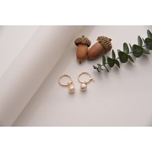 Hazeran Accessories Gerçek Incili Çelik Küpe