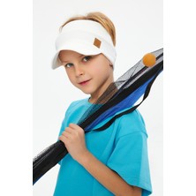 Babygiz Beyaz Erkek Uv Korumalı Katlanabilir Üstü Açık Yumuşak Siperli  Pamuklu Penye Tenis Vizör Şapka