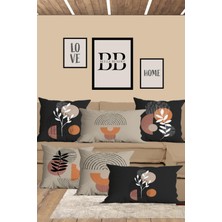 Belle Benoit  6'lı Çift Tarafı 3D Dijital Baskılı Dikdörtgen 30X50 ve 43X43 Kare Kırlent Kılıfı Seti