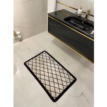 Brillant Tekli Geometrik Desen Lateks Taban Banyo Paspas 80 x120