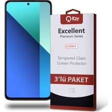 Kzy Xiaomi Redmi Note 13 ile Uyumlu Temperli Ekran Koruyucu Kırılmaz Cam Ekonomik 3'lü Paket