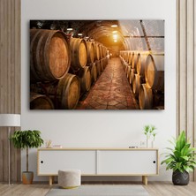 Myphotostation Şarap Varilleri Temperli Cam Duvar Tablosu