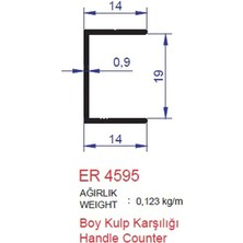 Ersaş Boy Kulp Karşılık Profili Er 4595 Eloksal Parlak 2 Metre