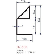 Ersaş Boy Kulp Profili Er 7018 Eloksal Parlak 3 Metre