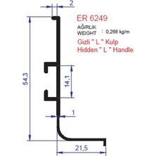 Ersaş Boy Kulp Profili Gizli L Er 6249 Eloksal Mat 3 Metre