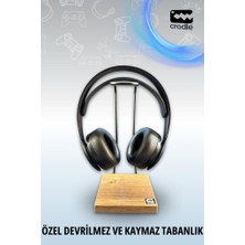 Crodle Ceviz Ahşap ve Siyah Metal Gaming Kulaklık Dikey Standı