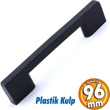 Badem10 Plastik Kulp Köprü Mobilya Mutfak Dolabı Çekmece Dolap Kulpları Kapak Kulpu Kulbu Siyah 96 mm