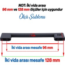 Badem10 Plastik Kulp Köprü Mobilya Mutfak Dolabı Çekmece Dolap Kulpları Kapak Kulpu Kulbu Siyah 96 mm