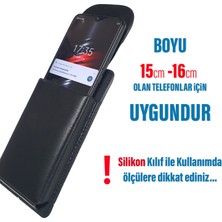 Vizyon Kemere Takılan Telefon Kılıfı Dik Bel Kemer Kılıfları Kapaklı Mıknatıslı 16.2 x 8 cm