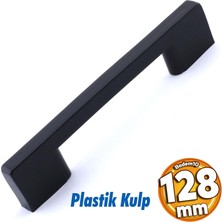 Badem10 Plastik Kulp Köprü Mobilya Mutfak Dolabı Çekmece Dolap Kulpları Kapak Kulpu Kulbu Siyah 128 mm