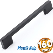 Badem10 Plastik Kulp Köprü Mobilya Mutfak Dolabı Çekmece Dolap Kulpları Kapak Kulpu Kulbu Siyah 160 mm