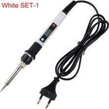 Mingjin Shop 1 Beyaz Set-1 Stili 110V Abd Fişi 80W Elektrikli Havya Ayarlanabilir Sıcaklık LCD Dijital Ekran 110V 220V Kaynak Havya Ipuçları Tamir Rework Aracı Kiti (Yurt Dışından)