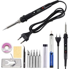 Mingjin Shop 1 Beyaz Set-1 Stili 110V Abd Fişi 80W Elektrikli Havya Ayarlanabilir Sıcaklık LCD Dijital Ekran 110V 220V Kaynak Havya Ipuçları Tamir Rework Aracı Kiti (Yurt Dışından)
