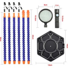 Mingjin Shop 1 Mavi Stil Blackblue Büyüteç USB El Feneri Lehimleme Istasyonu Üçüncü Yardım El Tutucu 6 Esnek Kol ile Çoklu Kaynak El Aletleri (Yurt Dışından)