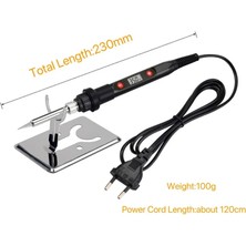 Mingjin Shop 1 Gri Tarzı 220V Ab Fişi Jcd 80W Elektrikli Havya Kiti Ayarlanabilir Sıcaklık 110V 220V LCD Kaynak Aracı Seramik Isıtıcı Havya ve Teneke Tel (Yurt Dışından)