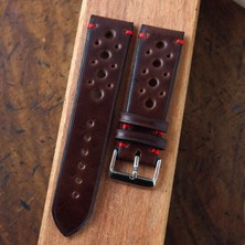 Ventum Craft Koyu Kahverengi Rally Model (Kırmızı Çentikli), Deri El Yapımı Kordon