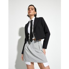 Koton Mini Etek Parça Detaylı Normal Bel Cepli Fermuarlı