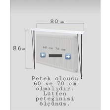 Pinhal Home Yarım Ay Oval Kenar Dresuar Beyaz 80CM Siyah Ayak