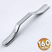 Badem10 Kesit Kulp Mobilya Mutfak Dolabı Çekmece Dolap Kulpları Kapak Kulpu Kulbu Krom Renk 160 mm Metal