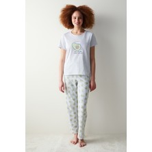 Penti Avokado Gri Pantolon Pijama Takımı