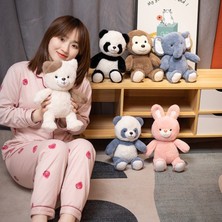 Huizongxu 23 cm Doldurulmuş Hayvan Oyuncak Sevimli Tavşan Panda Maymun Fil Peluşlar Sarılma Yastık Kanepe Süsleme Yumuşak Bebek Yastık Peluş Oyuncak Ev Dekorasyon Doğum Günü Hediyesi (Yurt Dışından)