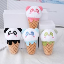 Huizongxu Karikatür Kawaii Süt Çay Dondurma Küçük Panda Peluş Bebek Anahtarlık Kolye Yaratıcı Sevimli Dondurma Panda Peluş Sırt Çantası Kolye (Yurt Dışından)