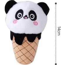 Huizongxu Karikatür Kawaii Süt Çay Dondurma Küçük Panda Peluş Bebek Anahtarlık Kolye Yaratıcı Sevimli Dondurma Panda Peluş Sırt Çantası Kolye (Yurt Dışından)