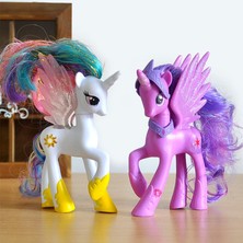 Huizongxu Lensple 14CM Pvc Unicorn Prenses Luna Celestia Gökkuşağı Atlar Aksiyon Figürleri Kawaii Unicorn Kız En Iyi Arkadaşlar Hediyeler Oyuncak Bebekler (Yurt Dışından)