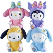 Huizongxu 23 cm Sanrio Karikatür Anime Sakura Kuromi Mymelody Hello Kitty Cinnamoroll Yastık Peluş Oyuncaklar Yumuşak Dolması Bebekler Çocuklar Için Hediyeler (Yurt Dışından)