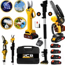 Projcb Plus Brushles Kömürsüz Motor 1800 Vf Yellow 4 Adet Akülü Bağ Makası + Dal Budama 2.7 mt Teleskop