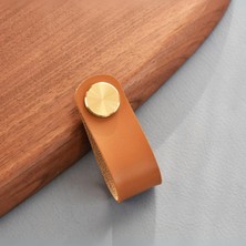 Kdot Çekmece Mobilya Kulpu Nordik Stil Minimalist Iskandinav Tip Suni Deri Pirinç Birleşimi