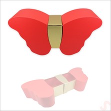 Süsle Bebek ve Parti Kelebek Kutu, 33 x 18 x 9 cm - Kırmızı, 1 Adet