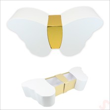 Süsle Bebek ve Parti Kelebek Kutu, 33 x 18 x 9 cm - Beyaz, 1 Adet