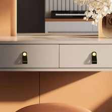 Kdot Çekmece Mobilya Kulpu Nordik Stil Minimalist Iskandinav Tip Suni Deri Pirinç Birleşimi