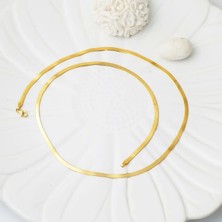 Ege Gold 3,5mm Enli Altın Ezme Zincir 14 Ayar 45 cm