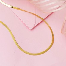 Ege Gold 3,5mm Enli Altın Ezme Zincir 14 Ayar 45 cm