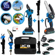 Projcb Plus 1800 Vf Brushles Kömürsüz Motor 2'li Set Blue 4 Adet Akülü Bağ Makası + Dal Budama 2.7 mt Teleskop