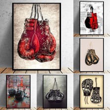 Mingjinshop3 No.3 Tarzı 30X40 cm Çerçevesiz Soyut Grafiti Boks Eldivenleri Tuval Boyama Duvar Sanatı Oturma Odası Dekorasyon Posteri Tuval Boyama Sanatçısı Ev Dekorasyon (Yurt Dışından)