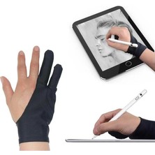 Mingjinshop3 Çift Katmanlı-L Tarzı Iki Parmaklı Sanatçı Çizim Tableti Için Dokunma Önleyici Eldiven Sağ ve Sol El Eldiven Oyuncular Için Ipad Ekran Kartı Için Kirlenme Önleyici (Yurt Dışından)