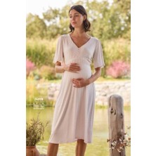 Monamise 24078 Hamile Lohusa Kısa Kol Gecelik