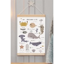 Piksel Grafik Ocean Life Askılı Kanvas Poster