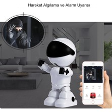 Qasul 1080P Robot Görünümlü Iç Mekan Insan Algılama Hareket Algılama Uzaktan Izlemeli Alarımlı 2 Yönlü Ses Iletimli  Kablosuz Kamera