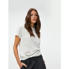 Koton Kroşe Detaylı Tişört Kısa Kollu Bisiklet Yaka Pamuklu