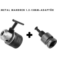 Platin Hırdavat Metal Mandren Anahtarlı 1,5mm - 13MM + Adaptör 1/2 Çevirici