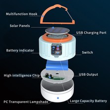 Waige Güneş LED Kamp Işık USB Şarj Edilebilir Bul Solar Lamba Taşınabilir Fenerler Acil Durum Işıkları 280 W 190 W Barbekü Yürüyüş Için (Yurt Dışından)